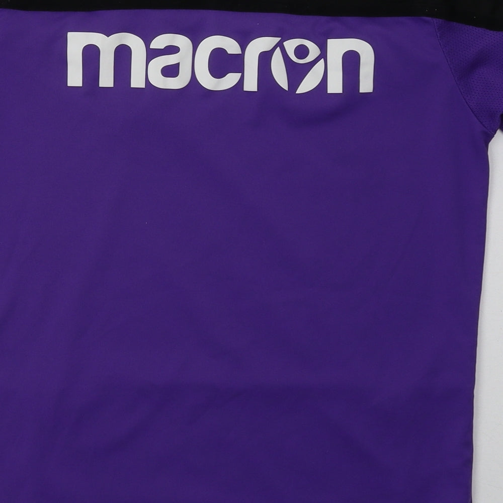Macron Womens Purple Polyester Basic T-Shirt Size XS Crew Neck Pullover - Stoke City