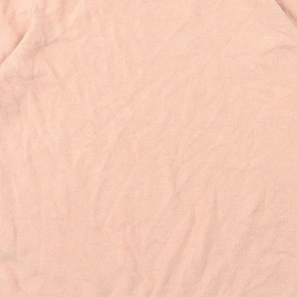 Marks & Spencer Womens Pink Acrylic Basic Blouse Size 6 Round Neck