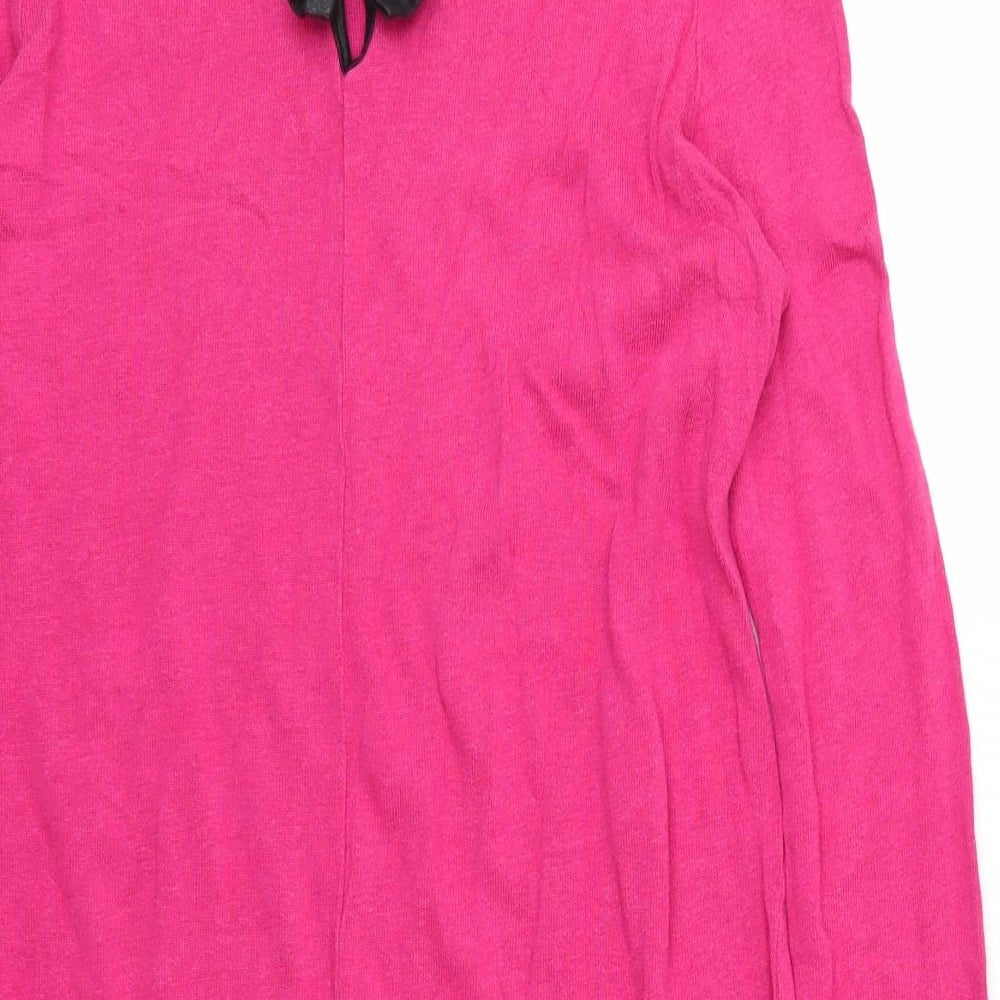 La Redoute Womens Pink Round Neck Viscose Tunic Jumper Size 12