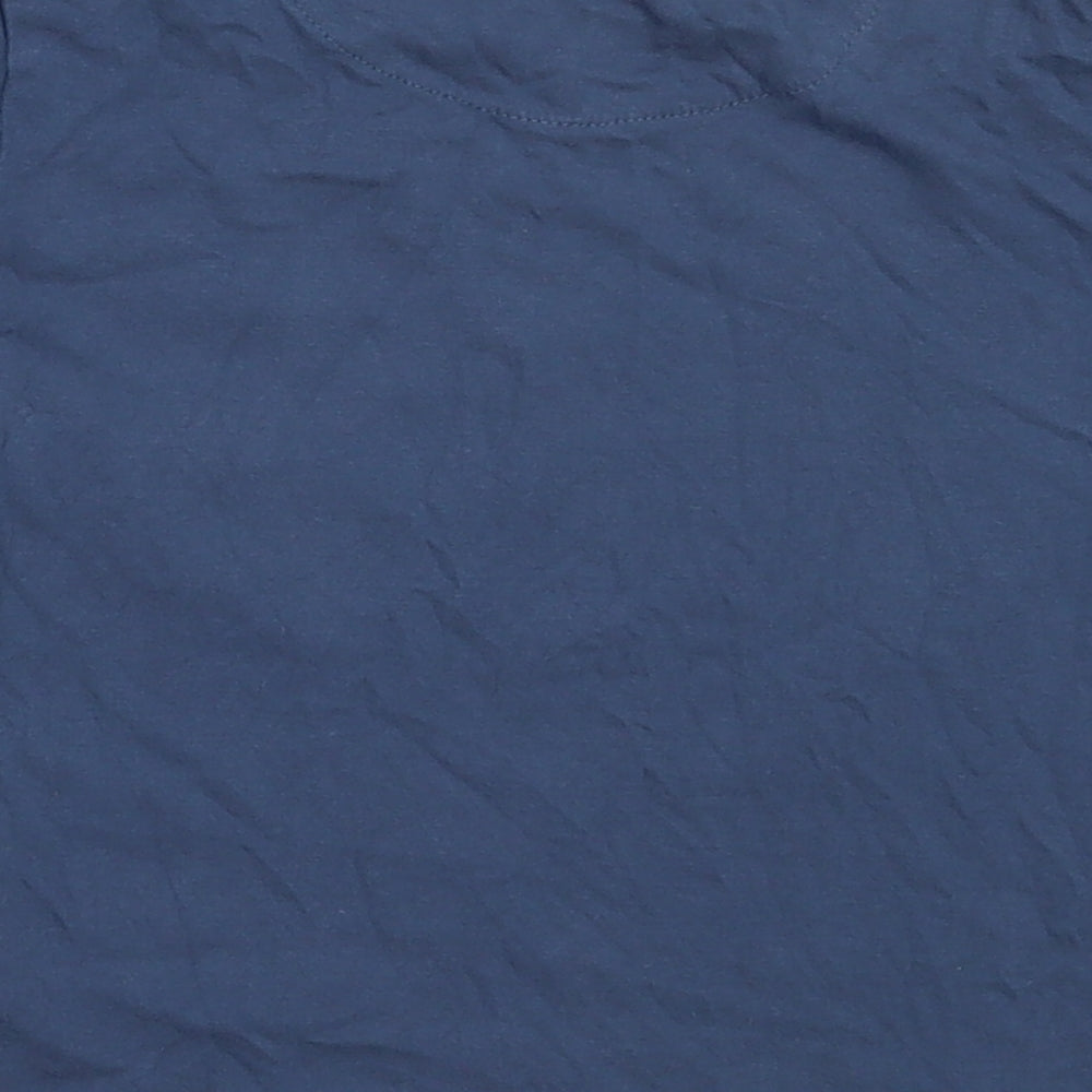U.S. Polo Assn. Boys Blue Cotton Basic T-Shirt Size 3-4 Years Round Neck