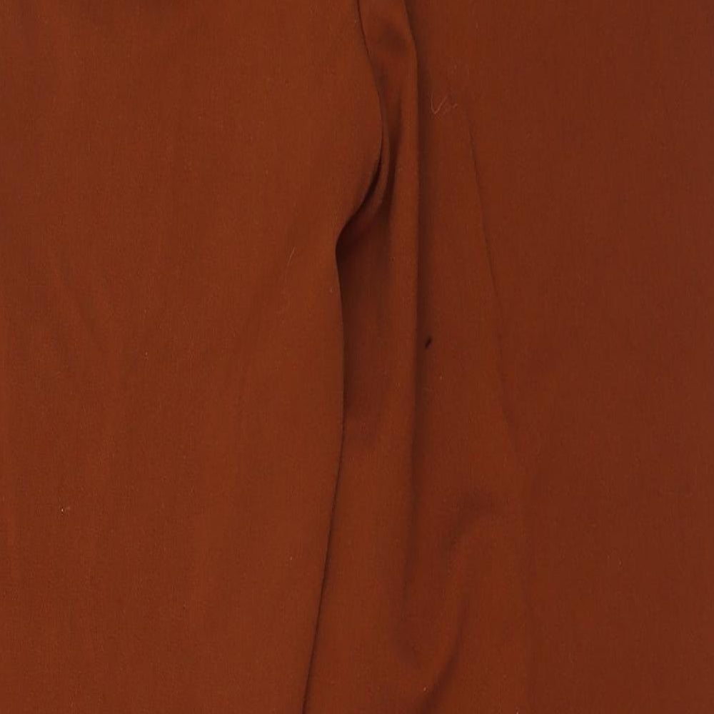 Marks and Spencer Womens Brown Polyester Trousers Size 12 L30.5 in Regular