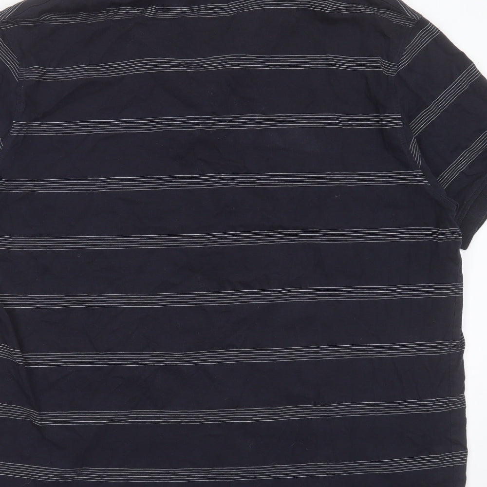 Stone Bay Golf Mens Blue Striped Cotton Polo Size XL Collared