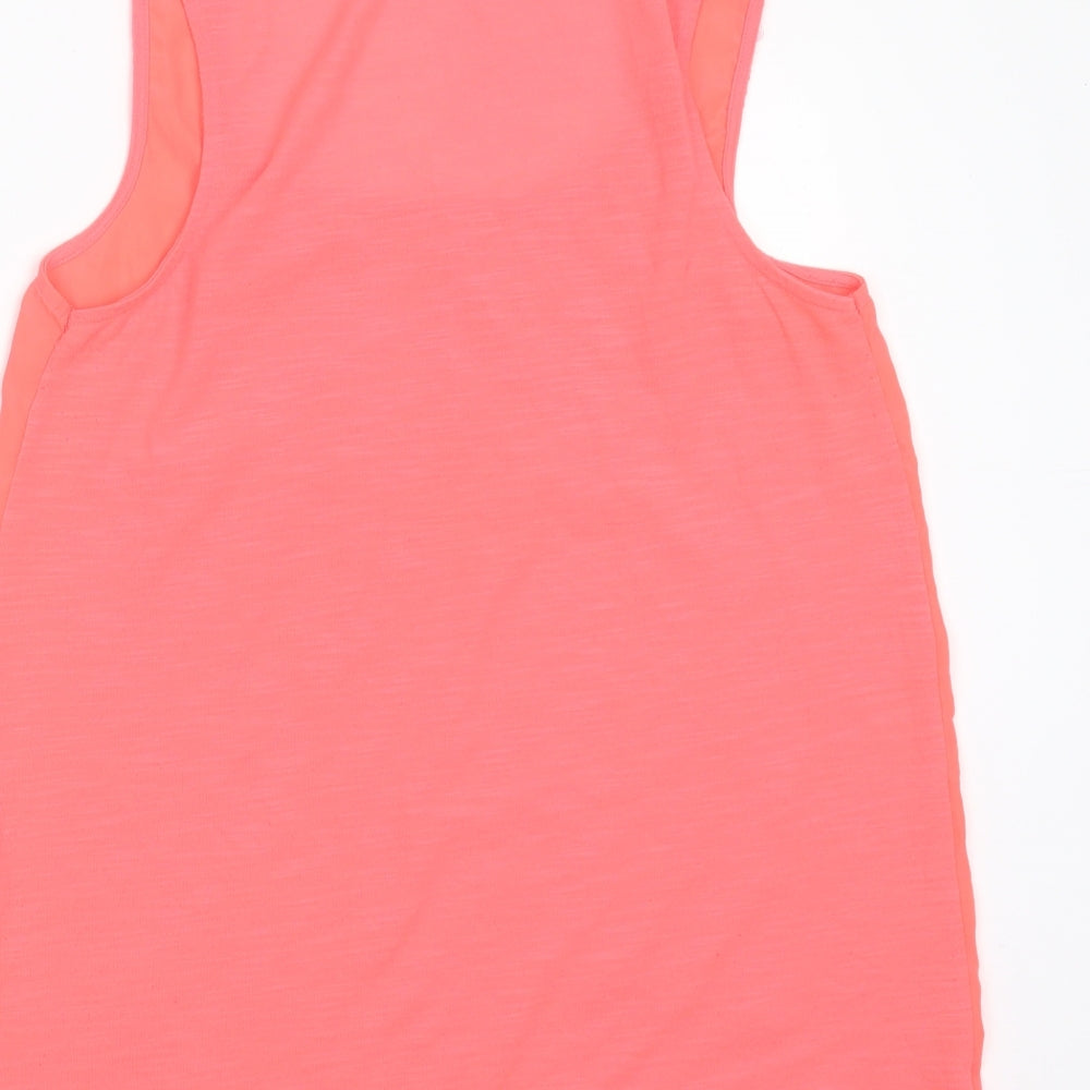 River Island Womens Pink Polyester Basic Tank Size 10 Round Neck