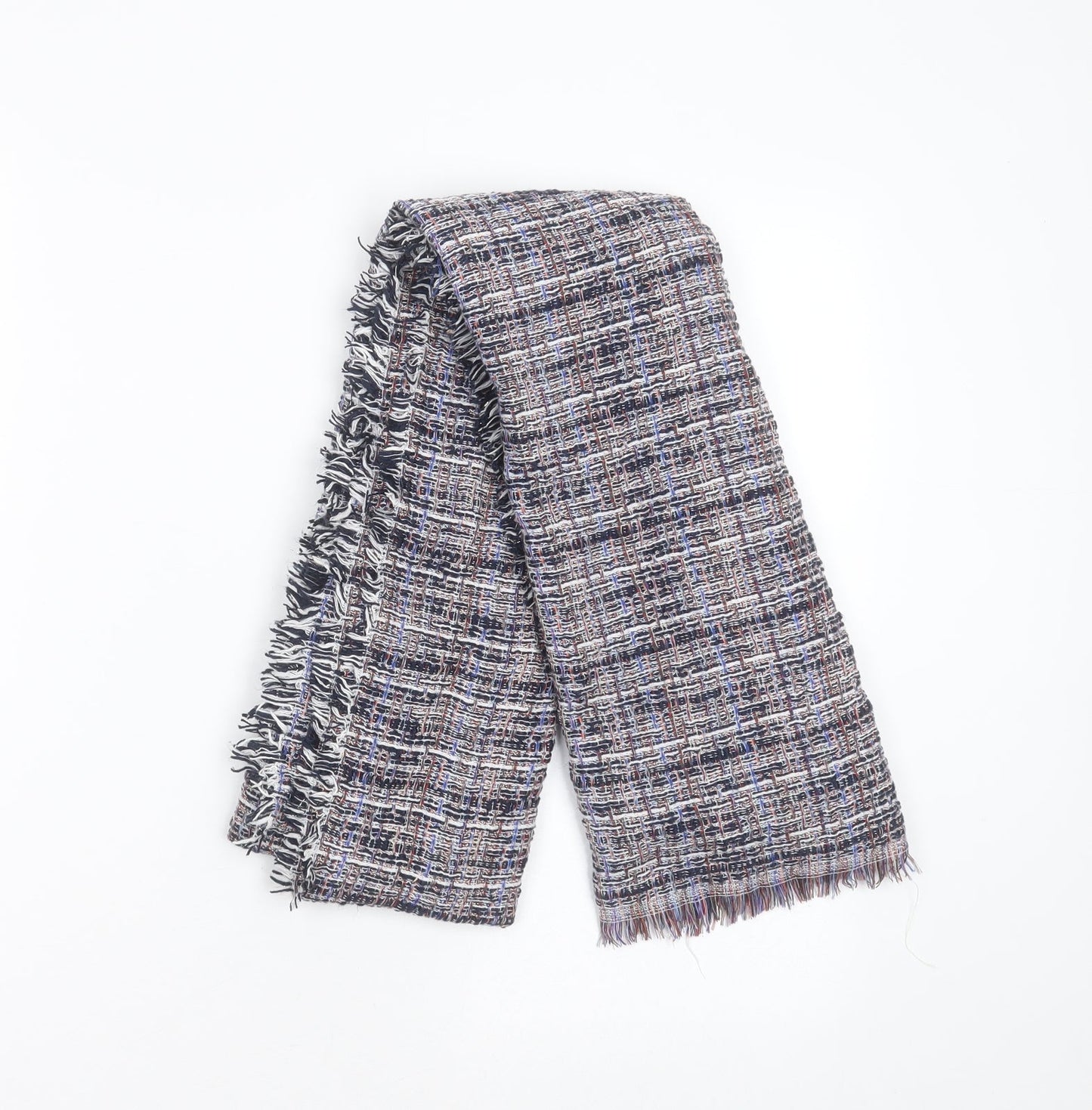 Preworn Womens Blue Check Polyester Shawl/Wrap