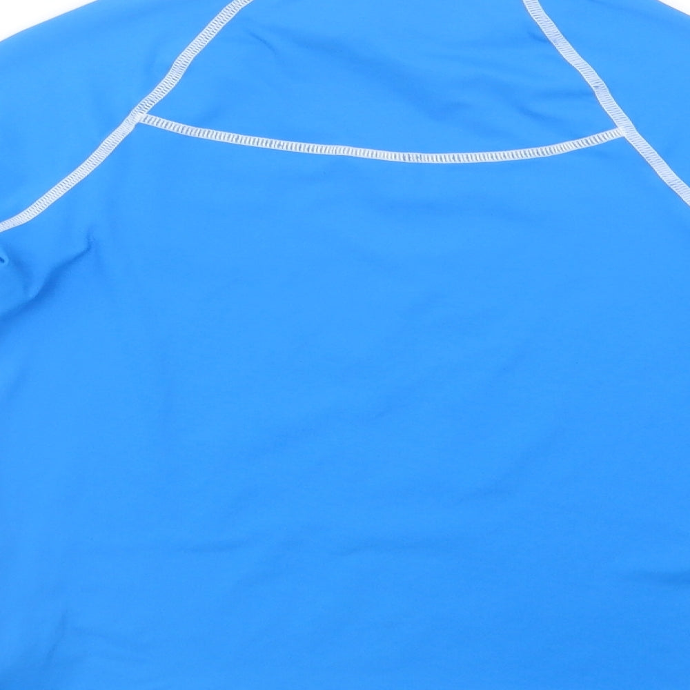 Tribord Girls Blue Polyester Basic Blouse Size 12 Years Mock Neck