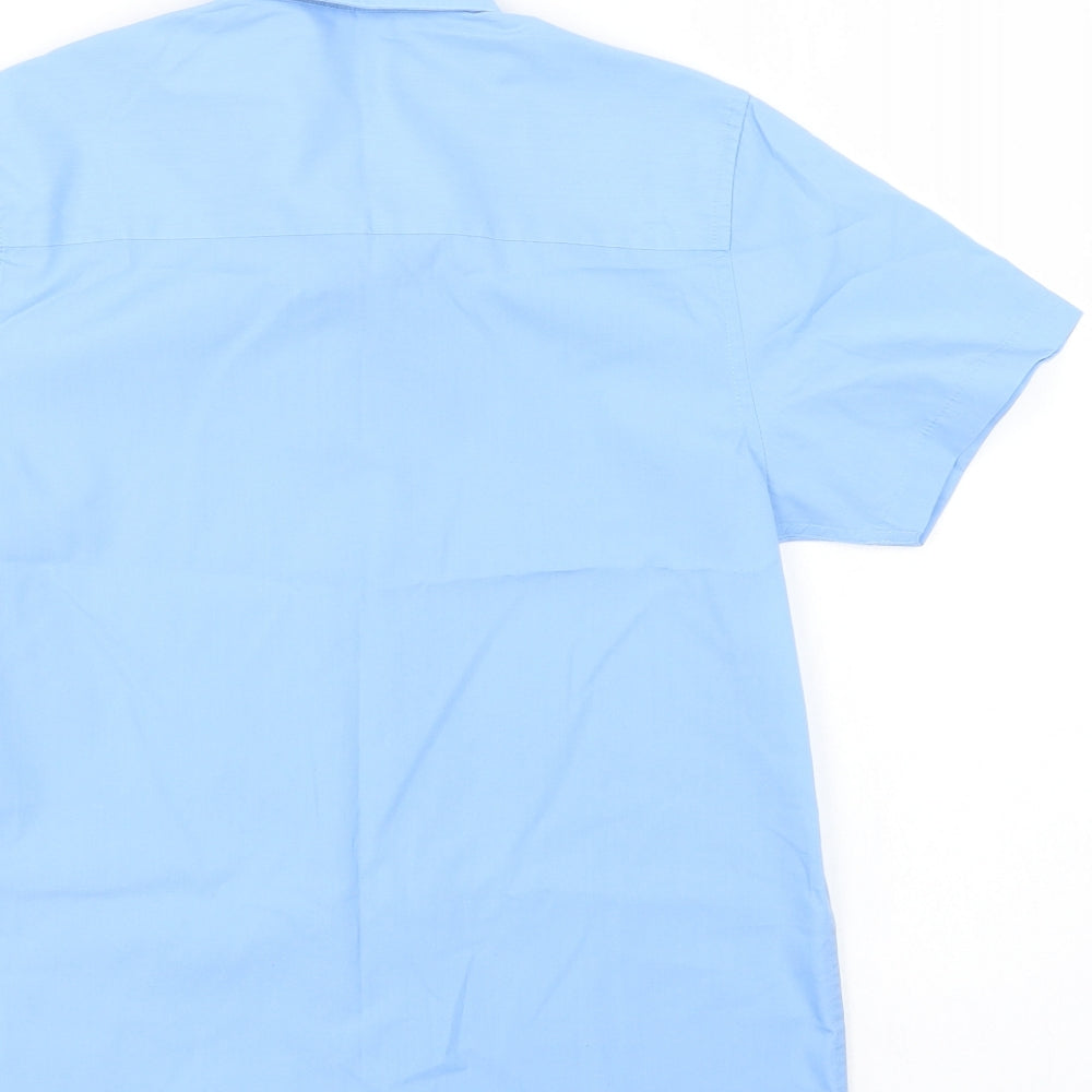 NEXT Boys Blue Polyester Basic Button-Up Size 11 Years Collared Button - School Wear