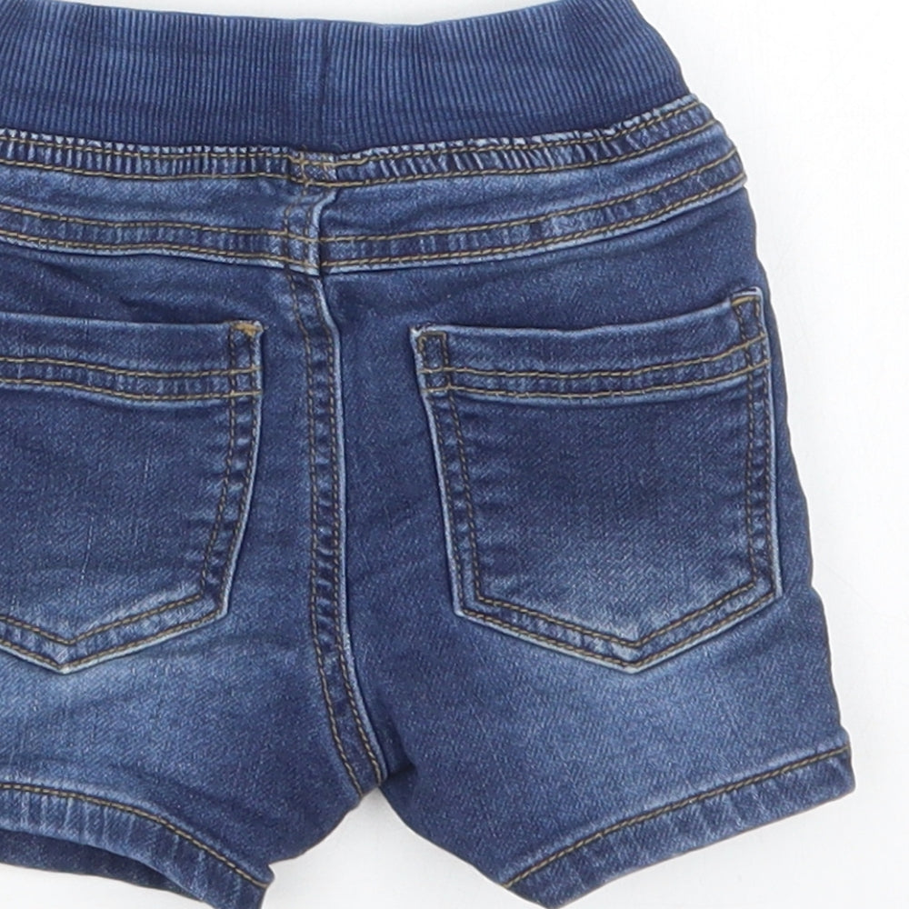 Matalan Baby Blue Cotton Cropped Jeans Size 12-18 Months Drawstring