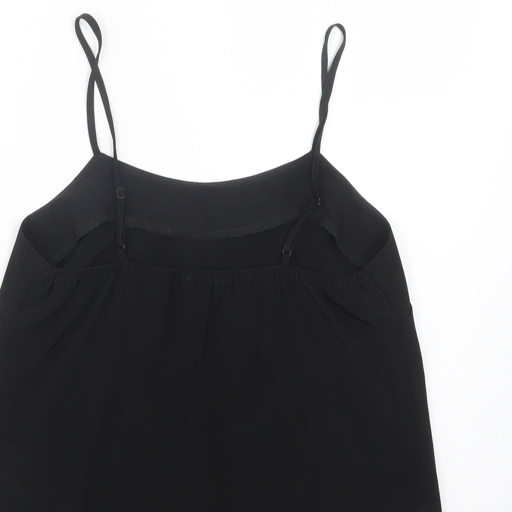River Island Womens Black Polyester Camisole Blouse Size 8 Square Neck