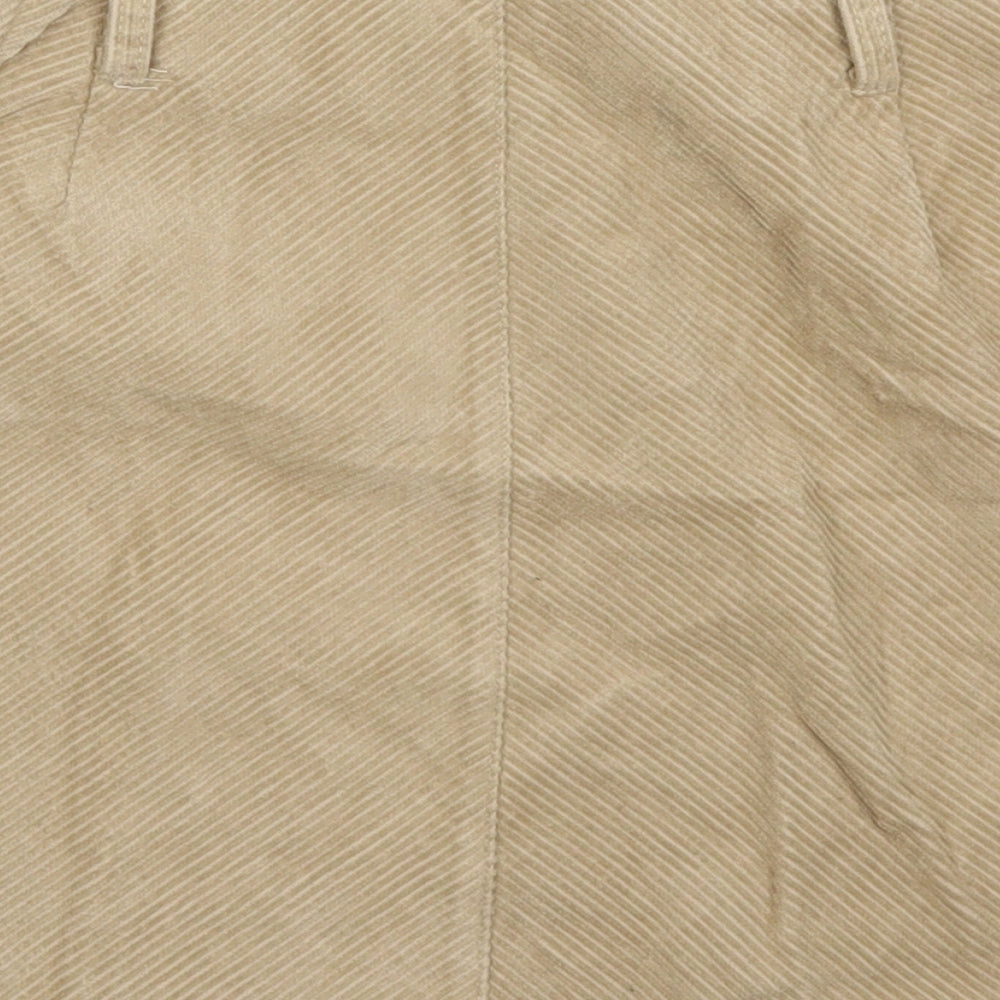 Denim Co Womens Beige Cotton Mini Skirt Size 10 Zip