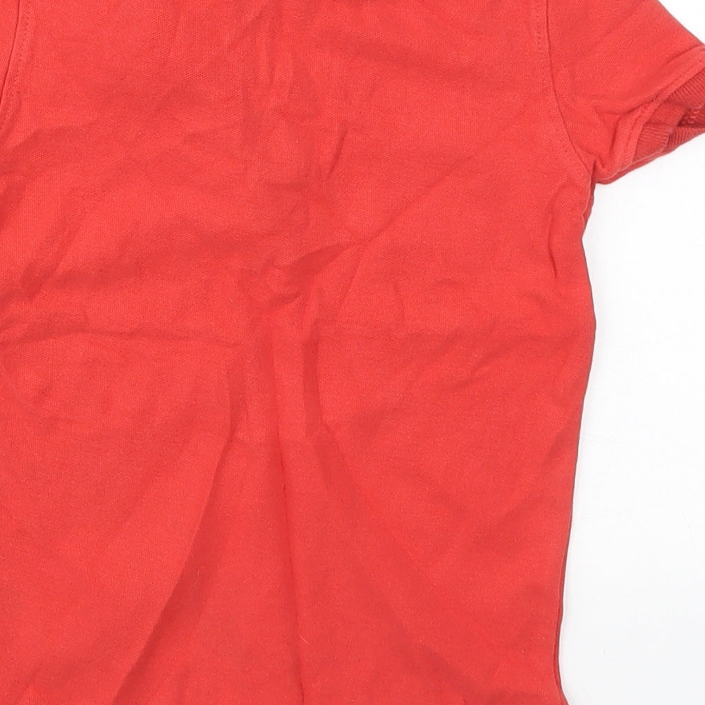 Primark Boys Red Cotton Basic Polo Size 5-6 Years Collared Pullover