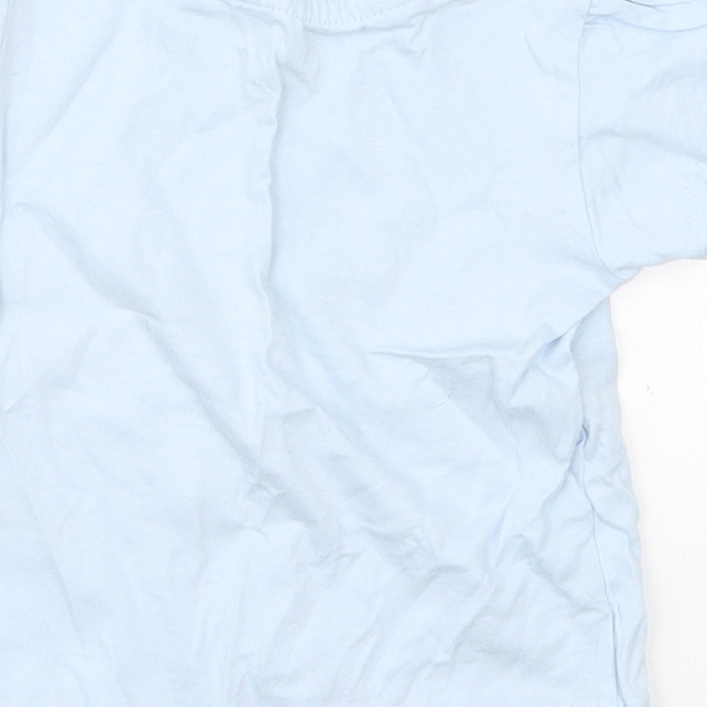 Primark Baby Blue Cotton Basic T-Shirt Size 9-12 Months Crew Neck Pullover - Good Vibes