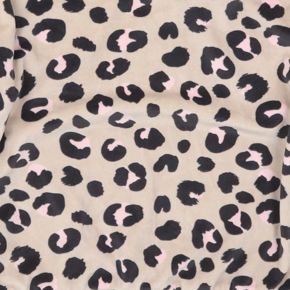 Marks and Spencer Girls Brown Animal Print Polyester Top Pyjama Top Size 8-9 Years Pullover