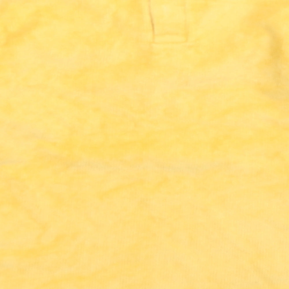 Kids Minis Girls Yellow Cotton Basic T-Shirt Size 3 Years Crew Neck Button