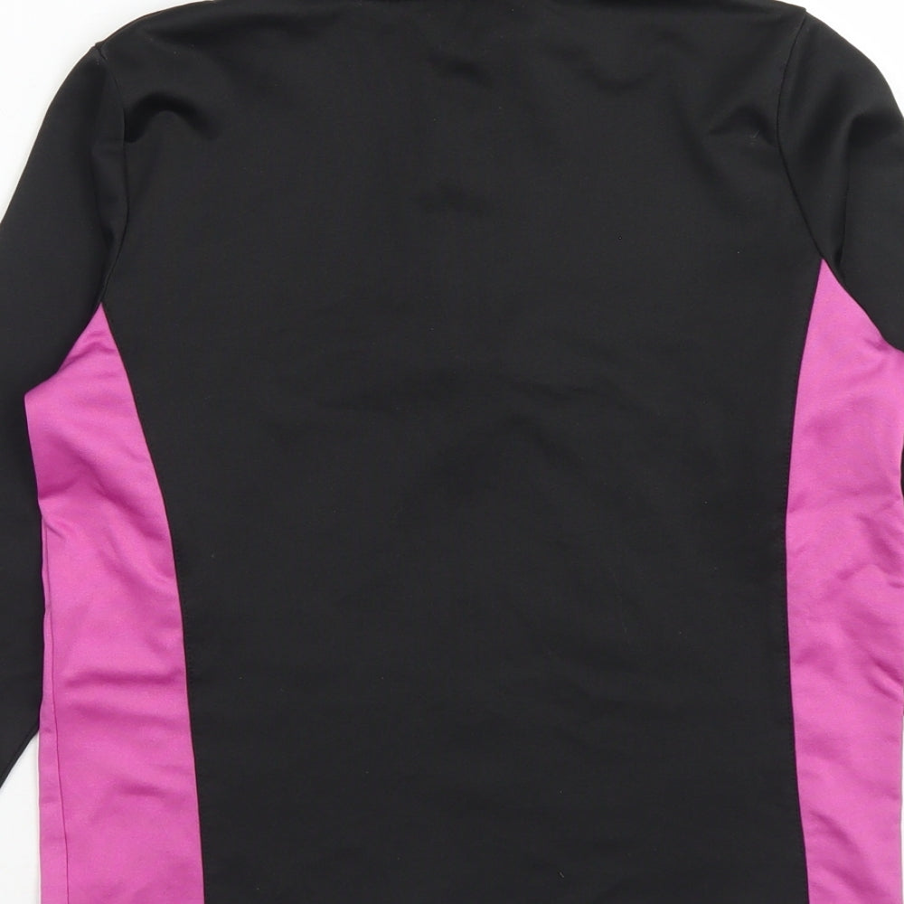 Crane Girls Black Colourblock Polyester Pullover Sweatshirt Size 9-10 Years Zip