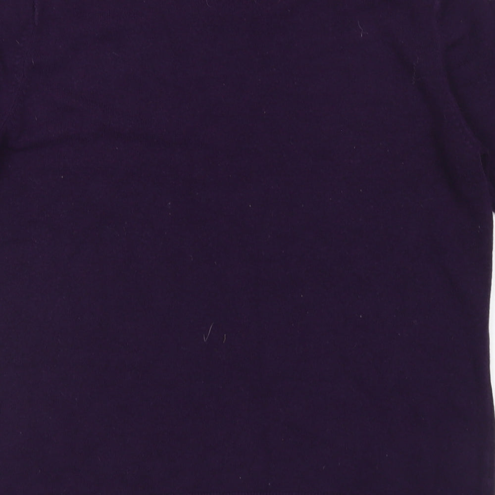hs Womens Purple Crew Neck Acrylic Pullover Jumper Size 14