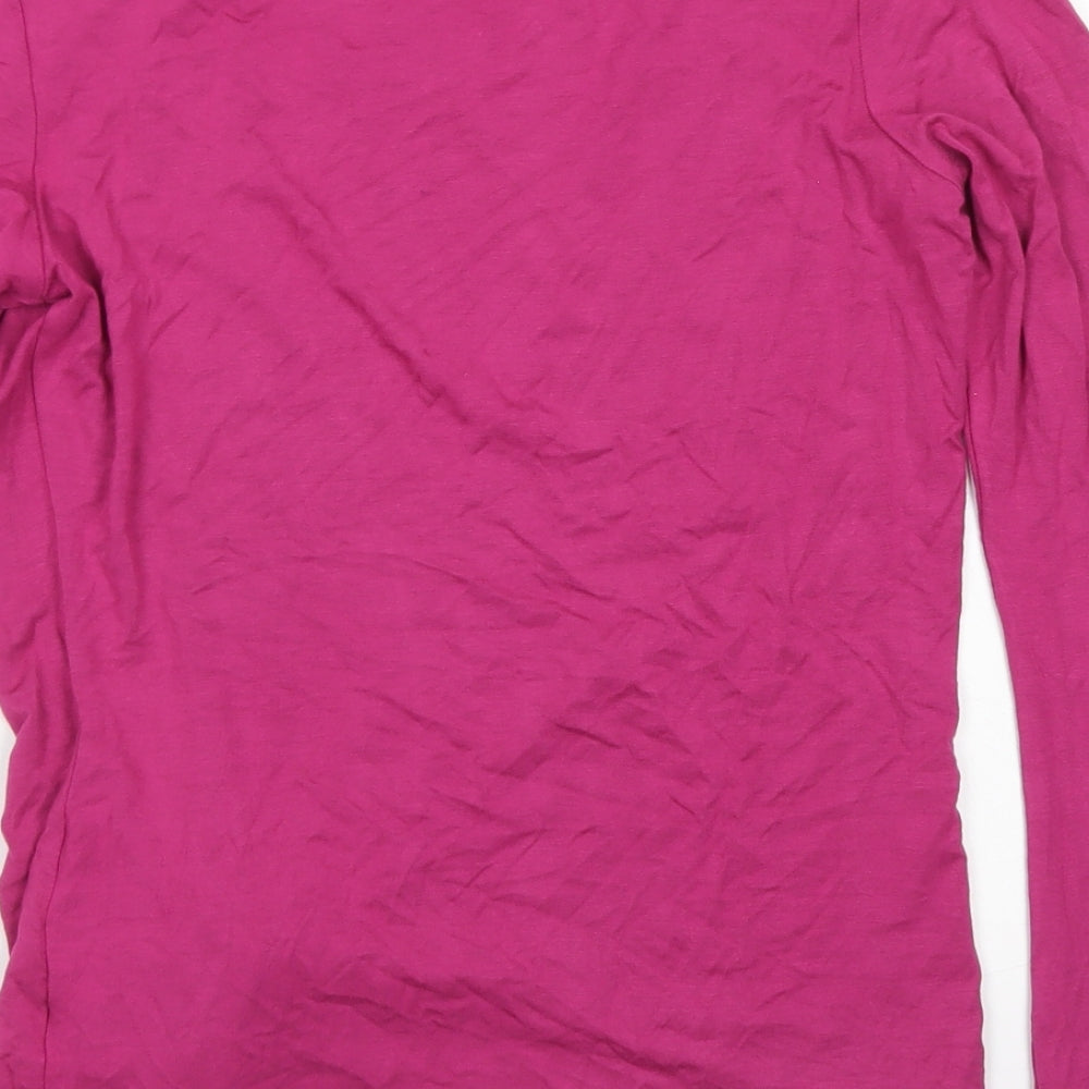 Loungerie Womens Pink Viscose Wrap T-Shirt Size S V-Neck