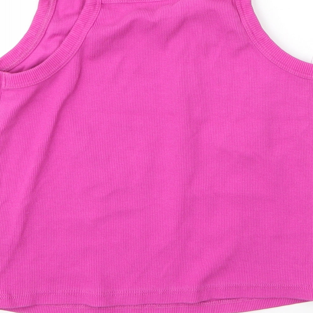 Holyfied Girls Pink Cotton Camisole Tank Size 14 Years Square Neck