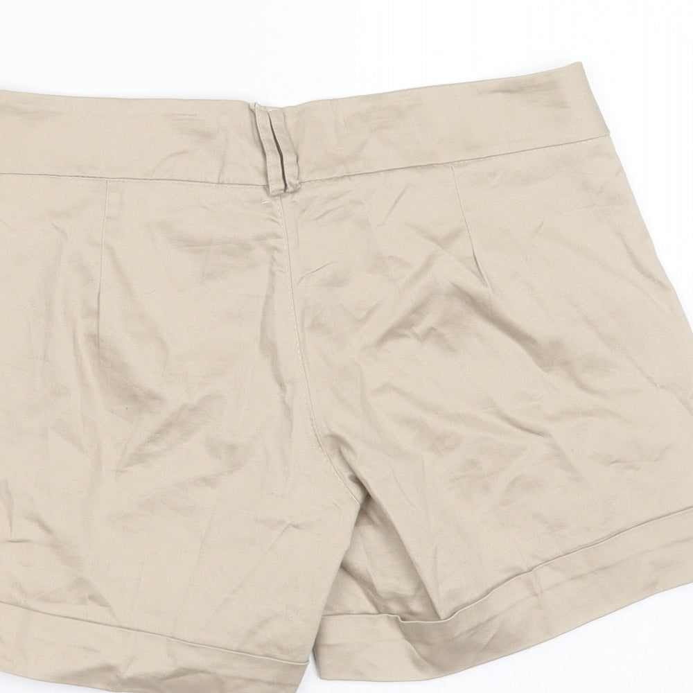 Preworn Womens Beige Cotton Hot Pants Shorts Size L L5 in Regular