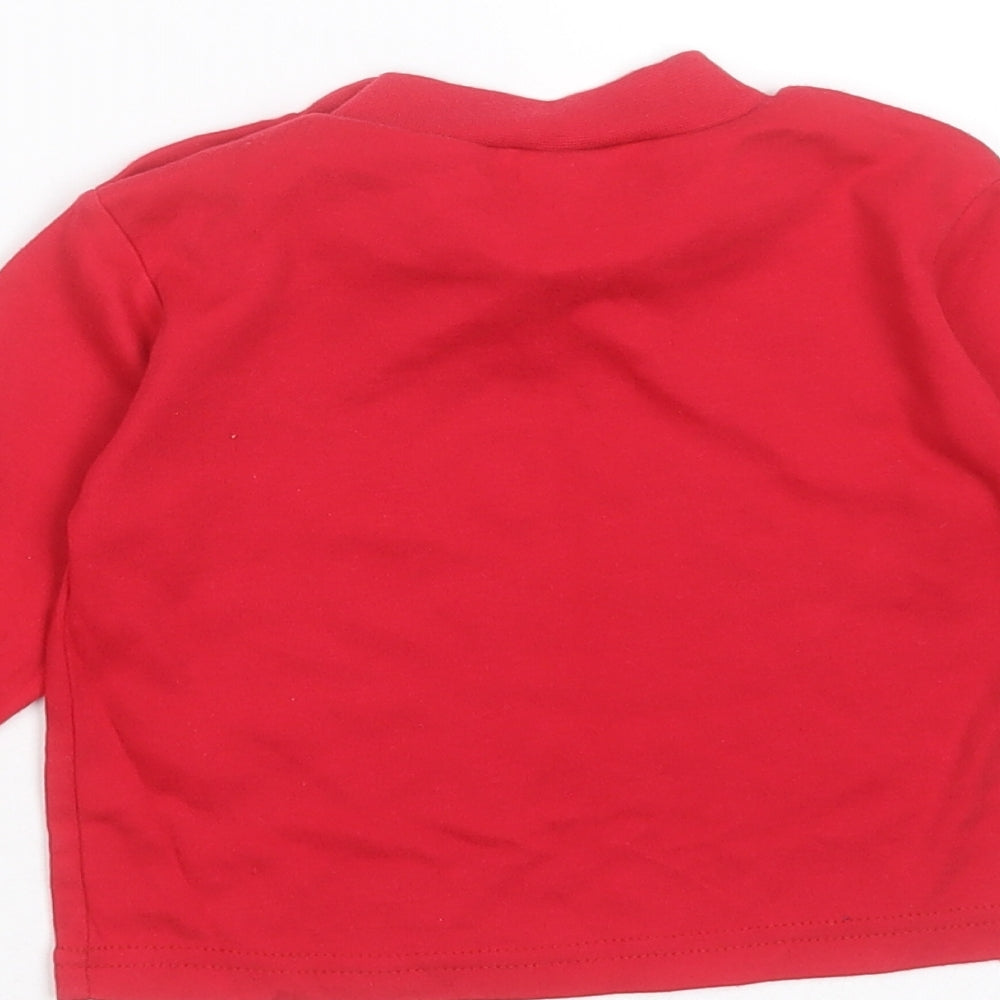 MACKAYS Baby Red Polyester Basic T-Shirt Size 12-18 Months Round Neck - guess who