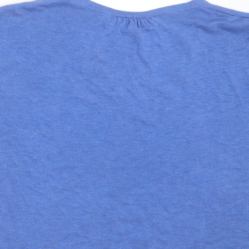 NEXT Womens Blue V-Neck Acrylic Pullover Jumper Size M