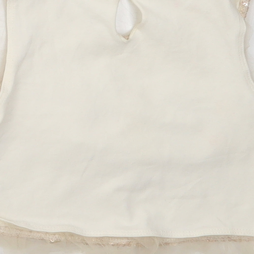 Miss Marine Girls Ivory Cotton Basic Blouse Size 4 Years Round Neck