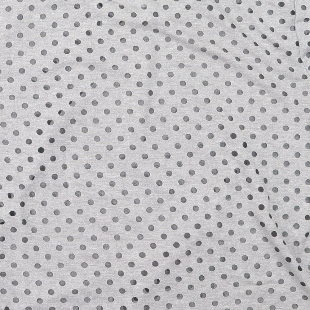 Threadbare Womens Grey Polka Dot Polyester Basic Blouse Size 12 Round Neck