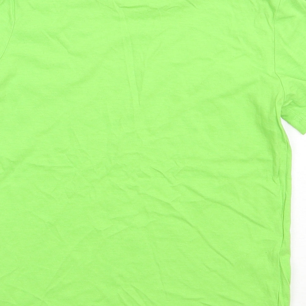 Sainsburys Girls Green Cotton Basic T-Shirt Size 8 Years Crew Neck Pullover
