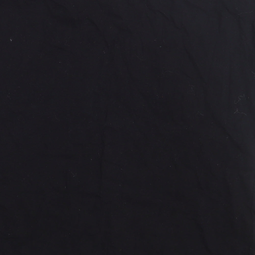 arass style Womens Black Cotton Basic T-Shirt Size L Crew Neck