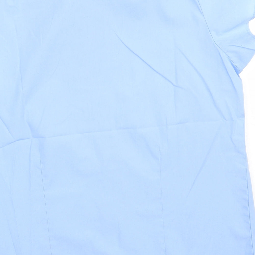 Marks & Spencer Boys Blue Polyester Basic Button-Up Size 14 Years Collared Button - school Wear