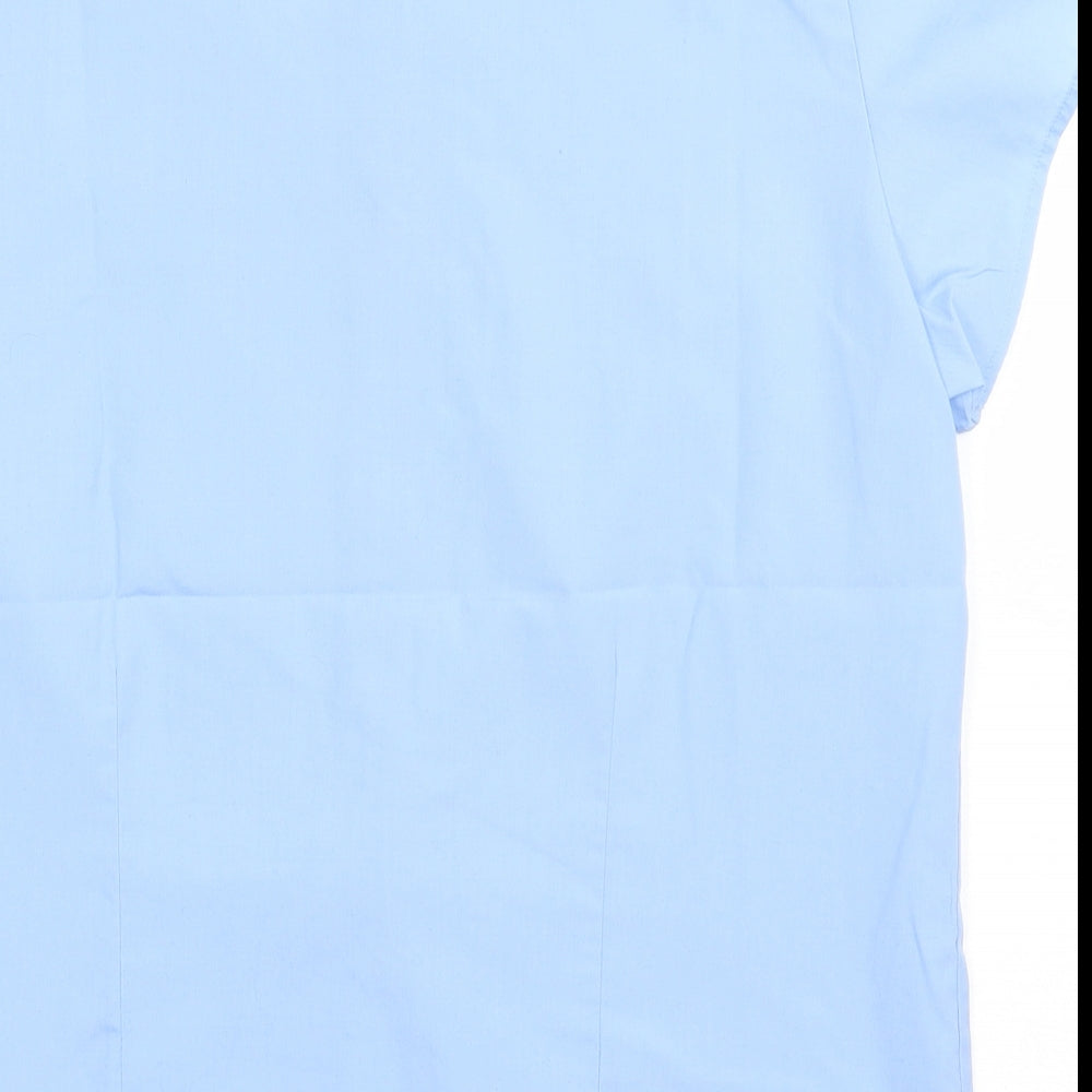 Marks and Spencer Boys Blue Polyester Basic Button-Up Size 14 Years Collared Button - school Wear