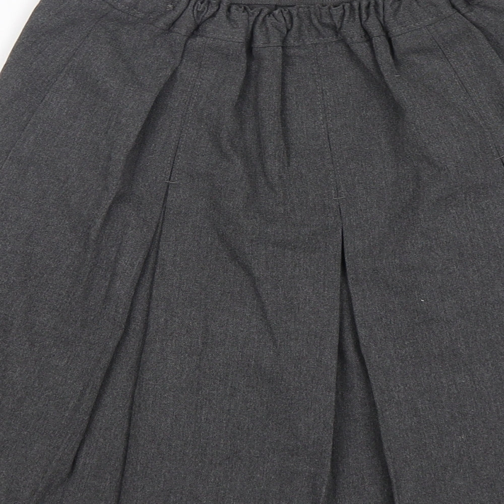 Marks & Spencer Girls Grey Polyester A-Line Skirt Size 9-10 Years Regular