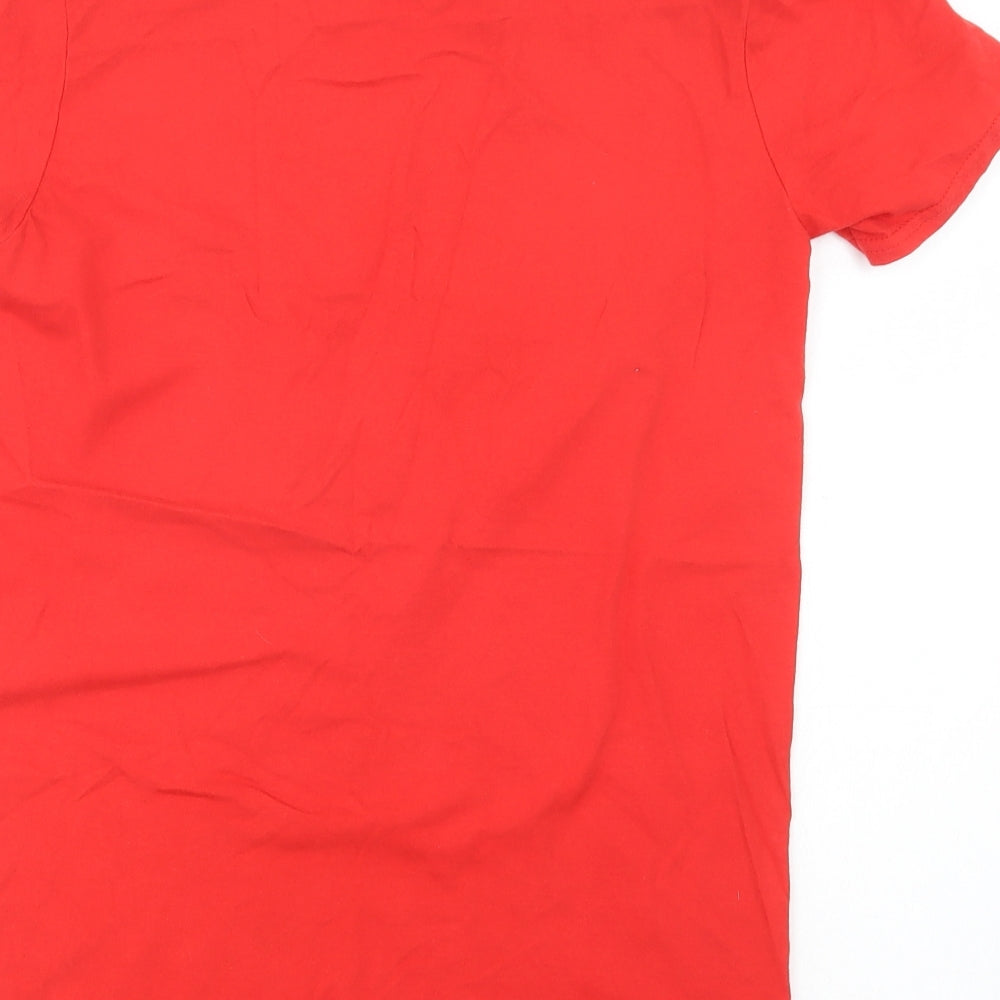 Gildan Womens Red Cotton Basic T-Shirt Size S Crew Neck - Hulk