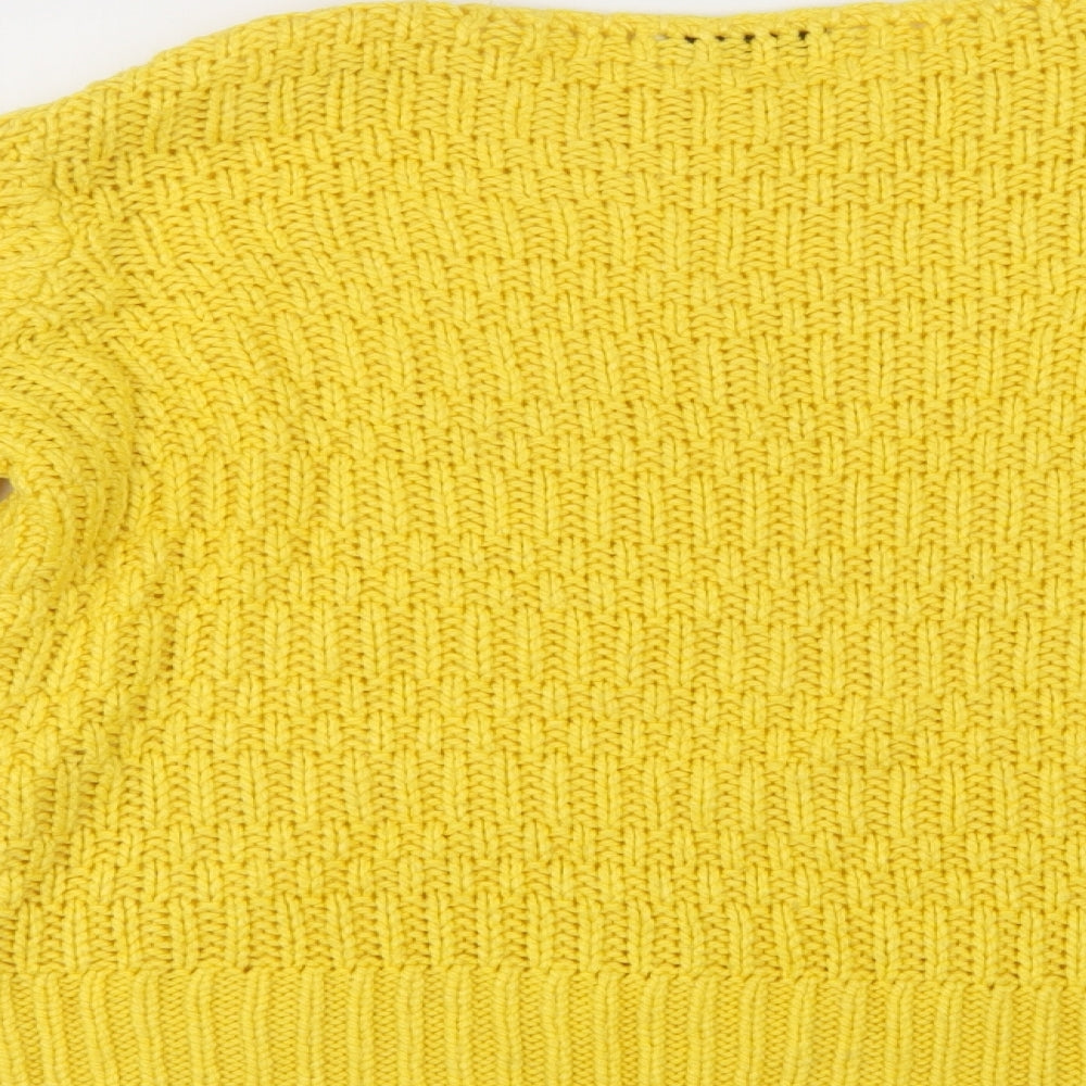 George Womens Yellow Boat Neck Acrylic Pullover Jumper Size 8