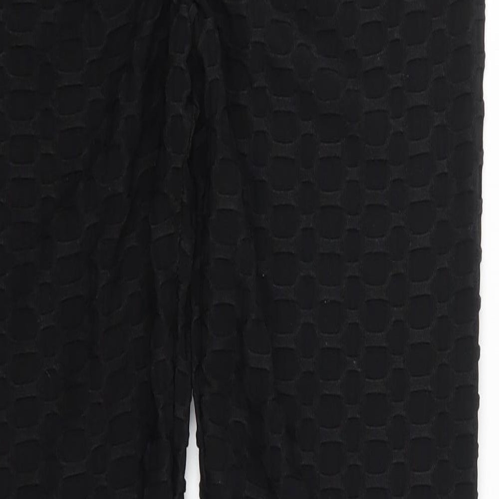 Preworn Womens Black Nylon Carrot Leggings Size L L29 in