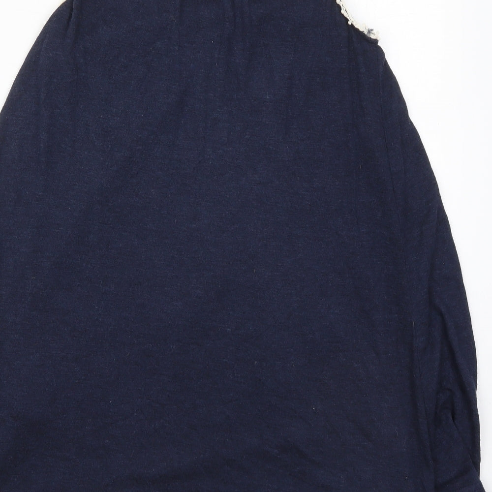 New Look Womens Blue Viscose Basic Tank Size 10 Round Neck