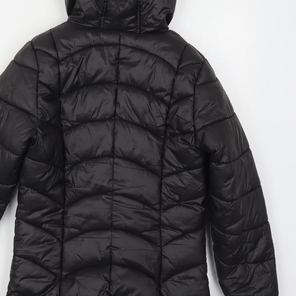 NEXT Girls Black Quilted Coat Size 10 Years Zip