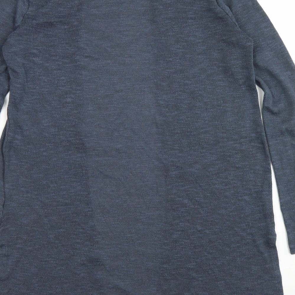 Divided Womens Blue Round Neck Polyester Cardigan Jumper Size XS