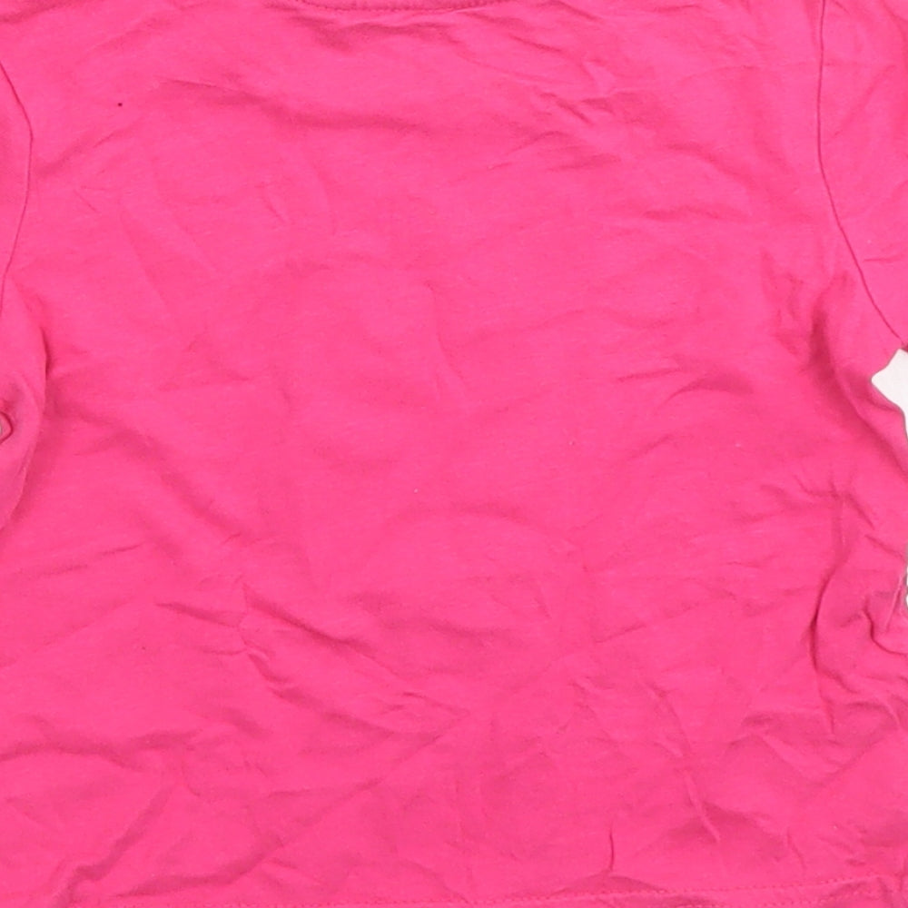 George Boys Pink Cotton Basic T-Shirt Size 12-18 Months Crew Neck