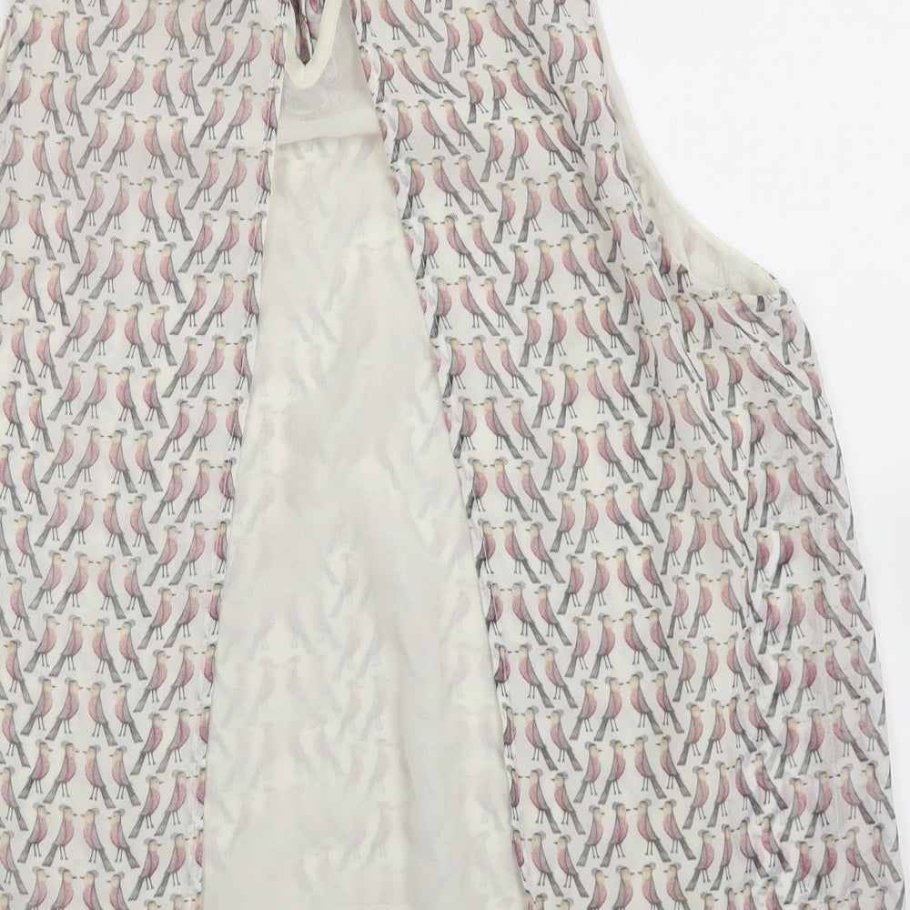 Zara Womens White Polyester Basic Blouse Size M Round Neck
