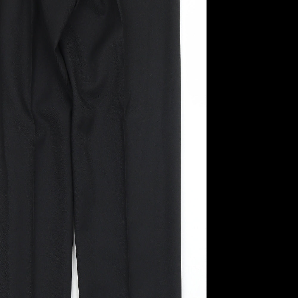 Preworn Mens Black Polyester Dress Pants Trousers Size 36 in L30 in Regular Button