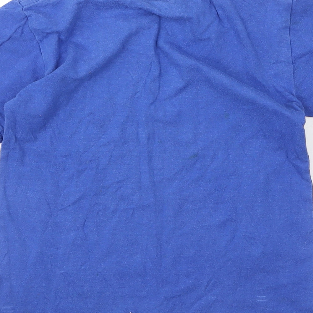 Preworn Boys Blue Cotton Basic T-Shirt Size 4 Years Round Neck