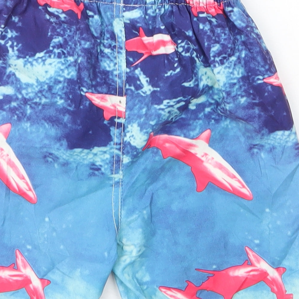 Hullabaloo Boys Blue Polyester Sweat Shorts Size 5 Years Regular Drawstring