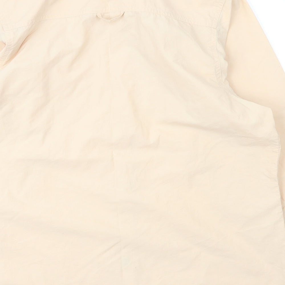 Outdoors Mens Beige Nylon Button-Up Size M V-Neck Button