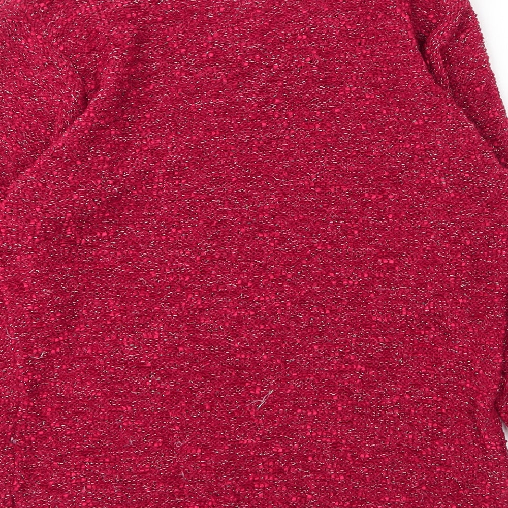 Bonmarché Womens Red Polyester Basic Blouse Size M V-Neck