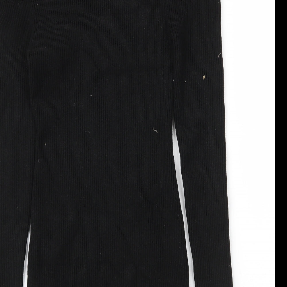 Glamorous Womens Black Viscose Bodycon Size 10 V-Neck