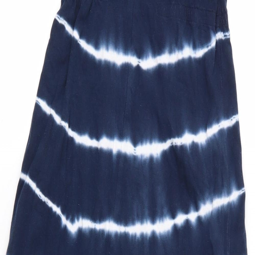 Primark Girls Blue Tie Dye Cotton Maxi Size 9 Years Round Neck