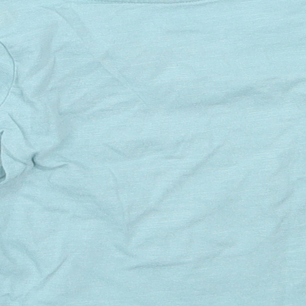 Primark Girls Blue Cotton Basic T-Shirt Size 6-9 Months Round Neck