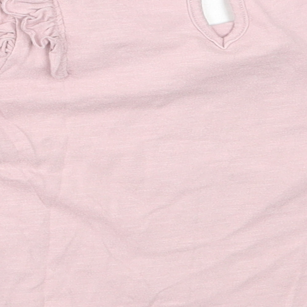 Primark Girls Pink Cotton Basic T-Shirt Size 6-9 Months Round Neck