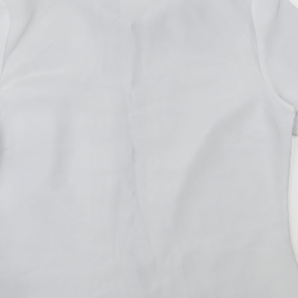 Bonmarché Womens Grey Polyester Basic Button-Up Size 12 Collared