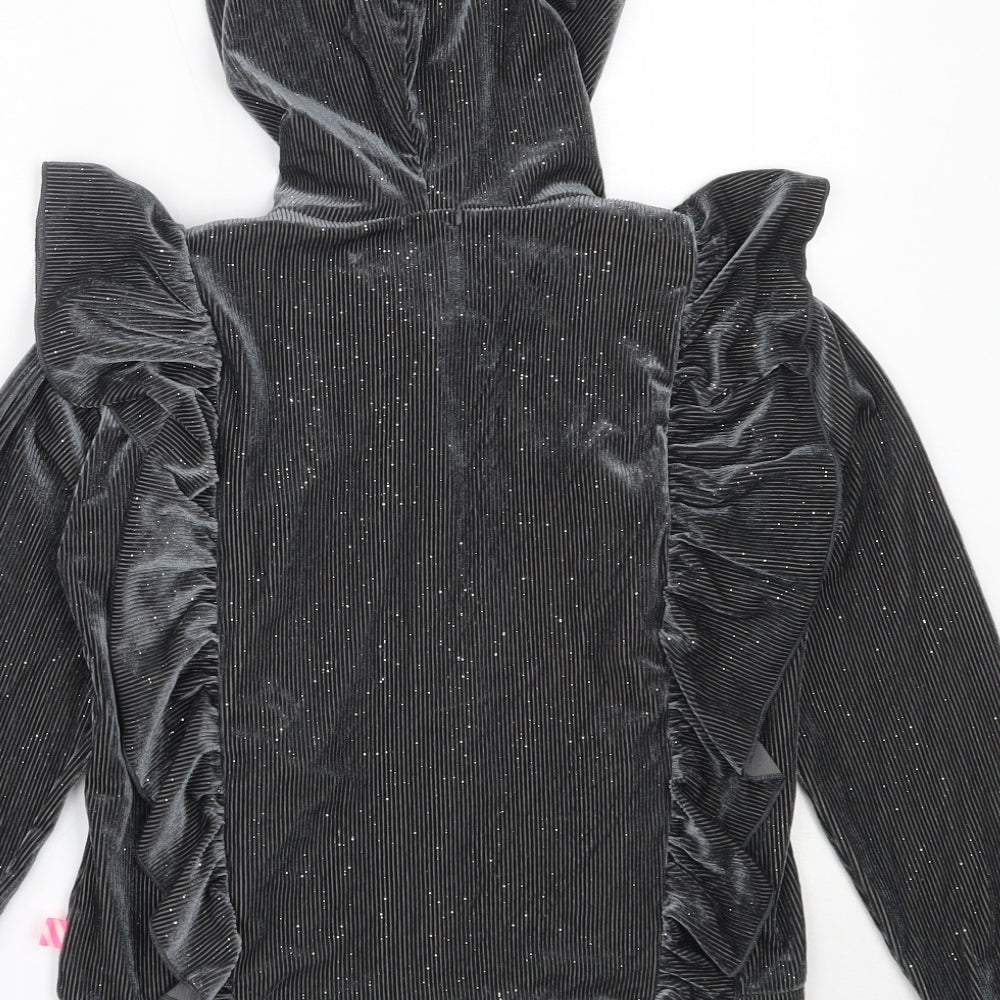 Billieblush Womens Grey Polyester Full Zip Hoodie Size 10